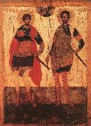 Icon of St Theodore Stratilates and St Theodore Tyron unknow artist